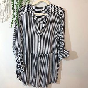 Jane and Delancy striped tunic top 2X